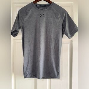Under Armour UA Compression Men T Shirt Tee Gray Performance Stretch Size L